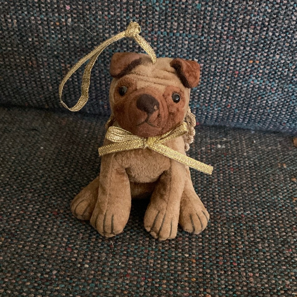 Vintage Pug Angel Ornament